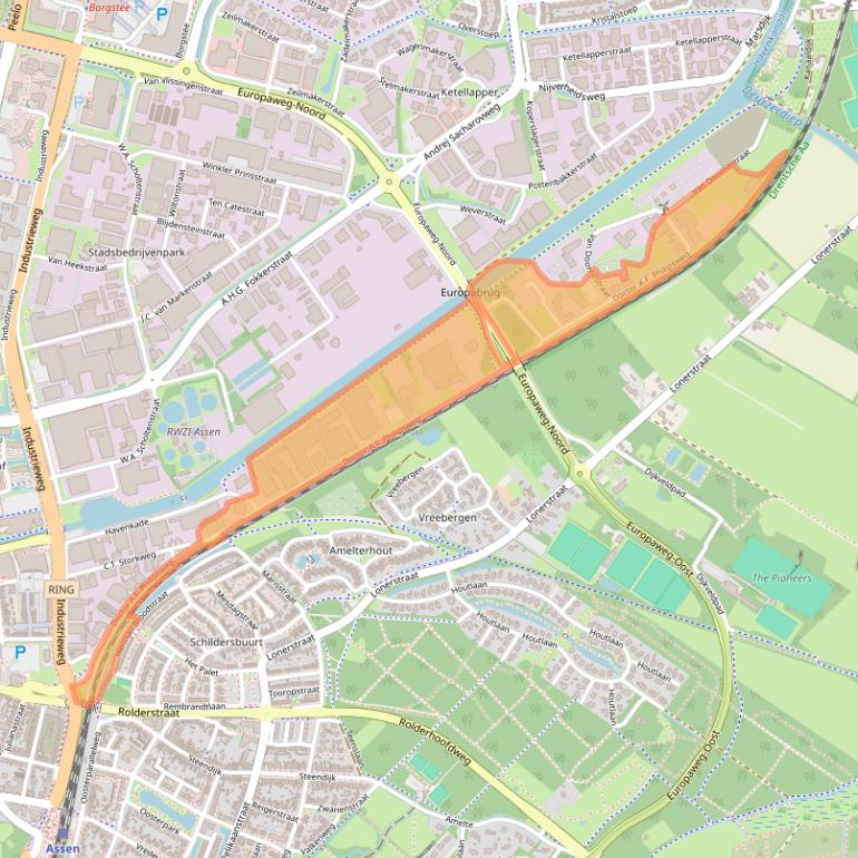 Kaart van postcodegebied 9403AD.