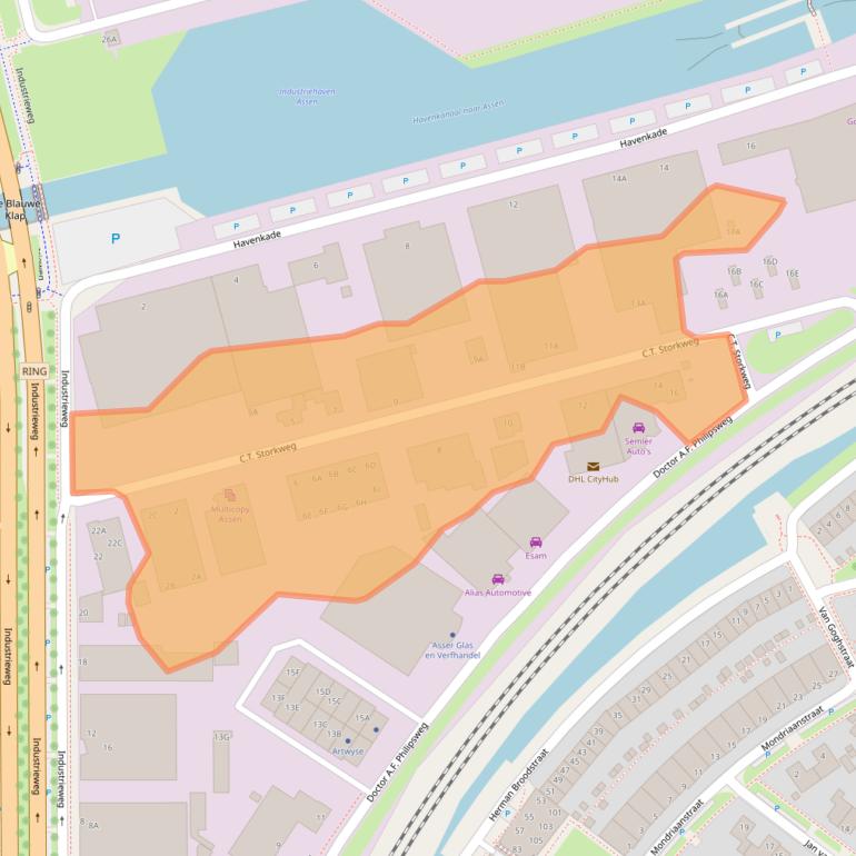 Kaart van postcodegebied 9403AG.