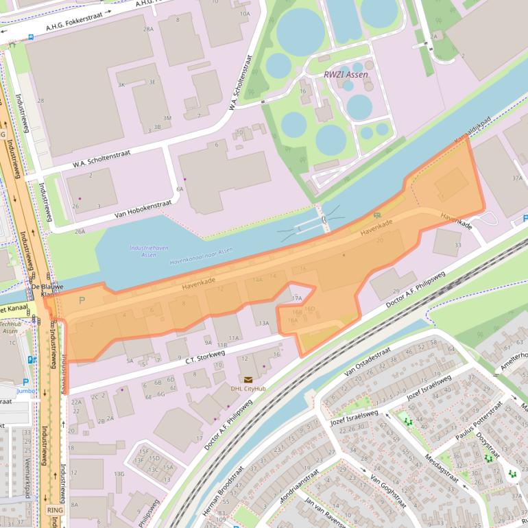 Kaart van postcodegebied 9403AH.