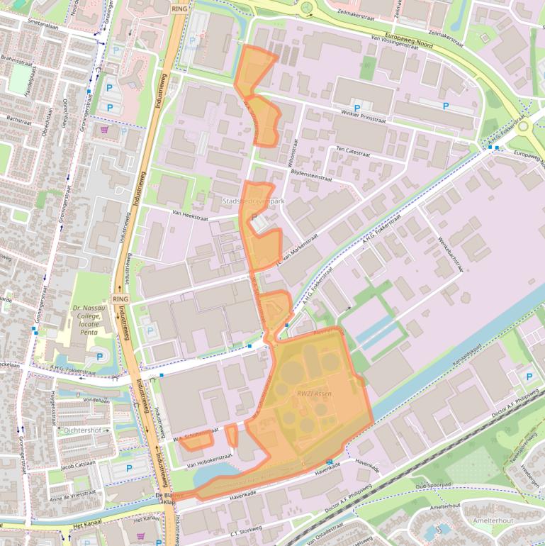Kaart van postcodegebied 9403AK.