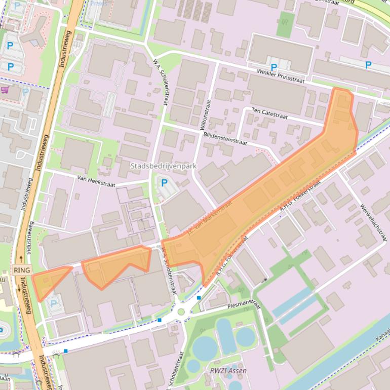 Kaart van postcodegebied 9403AS.