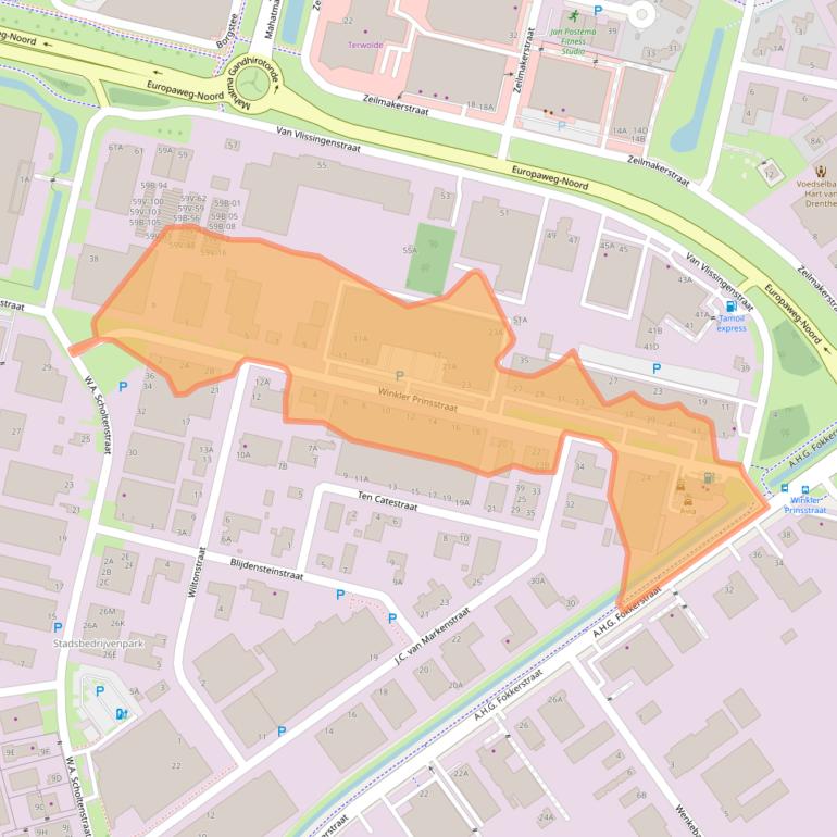 Kaart van postcodegebied 9403AZ.