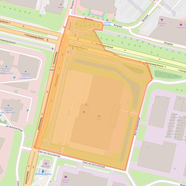 Kaart van postcodegebied 9403BA.