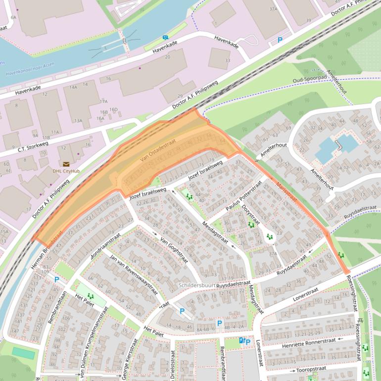 Kaart van postcodegebied 9403BE.