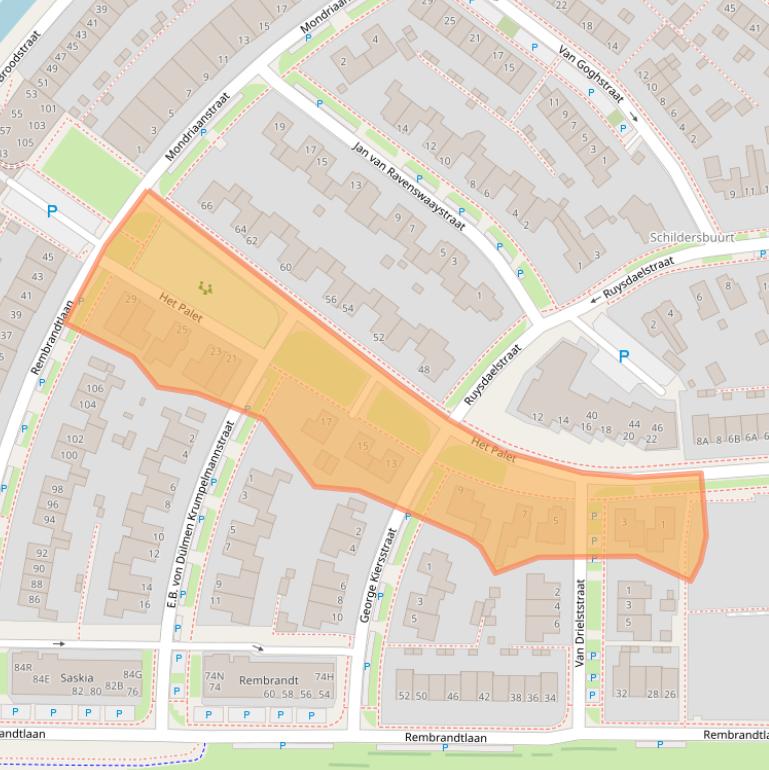 Kaart van postcodegebied 9403BX.