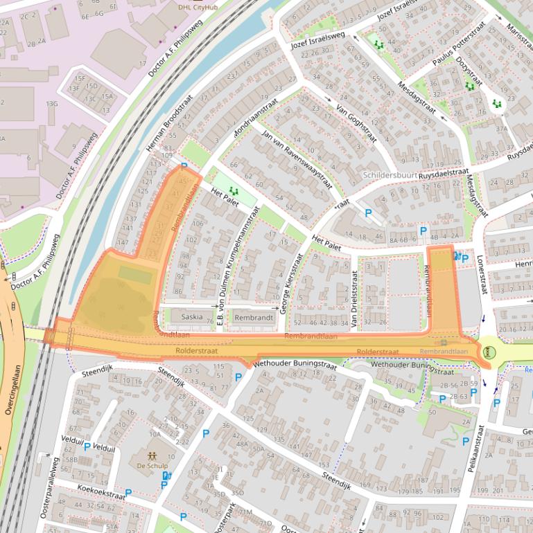 Kaart van postcodegebied 9403CB.