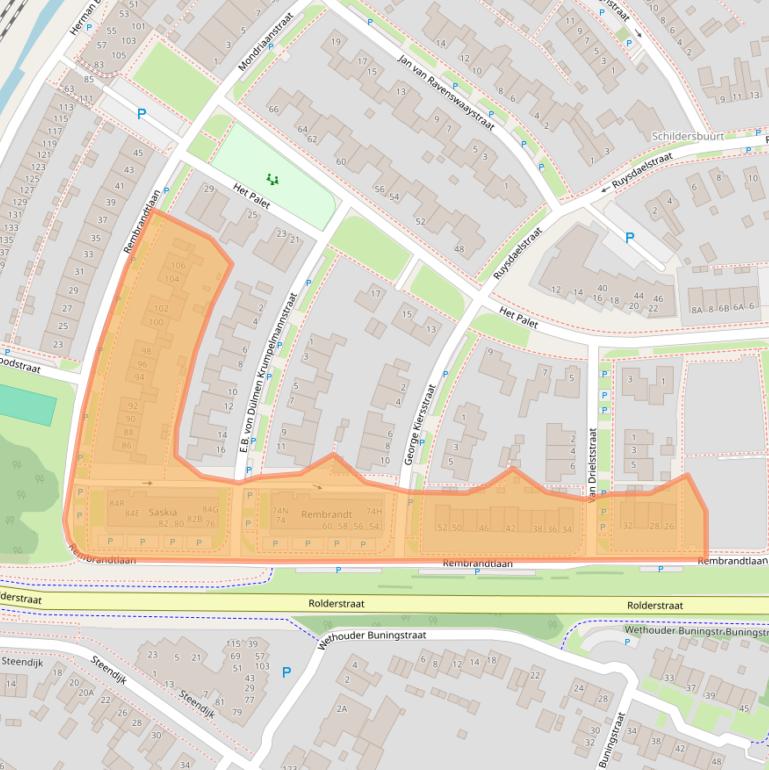 Kaart van postcodegebied 9403CD.