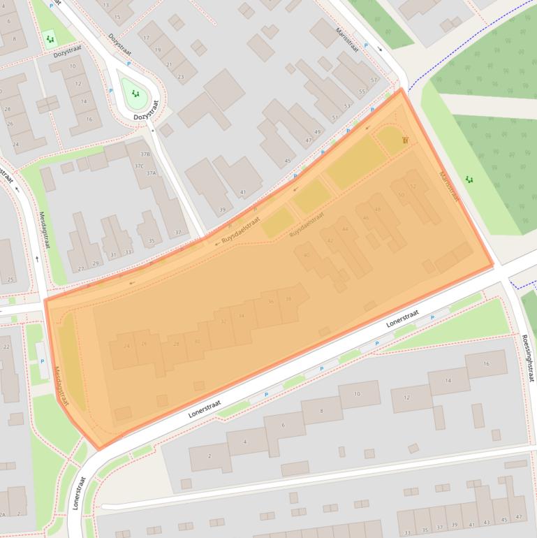 Kaart van postcodegebied 9403CJ.
