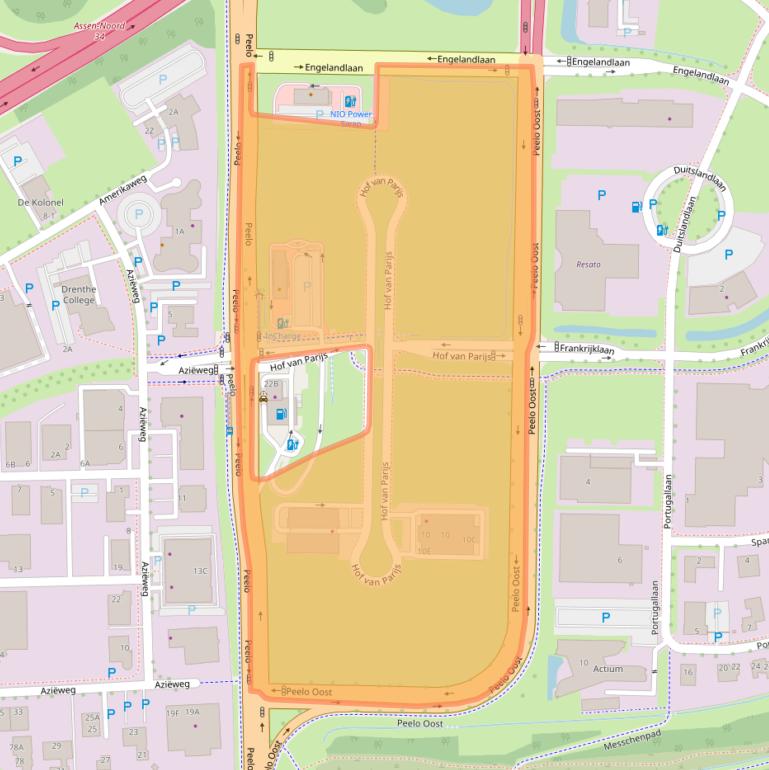 Kaart van postcodegebied 9403DA.