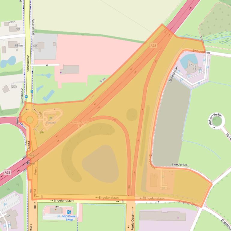 Kaart van postcodegebied 9403DD.