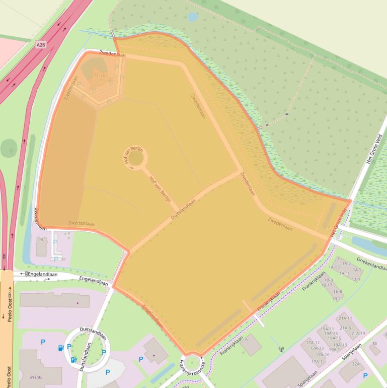 Kaart van postcodegebied 9403DE.