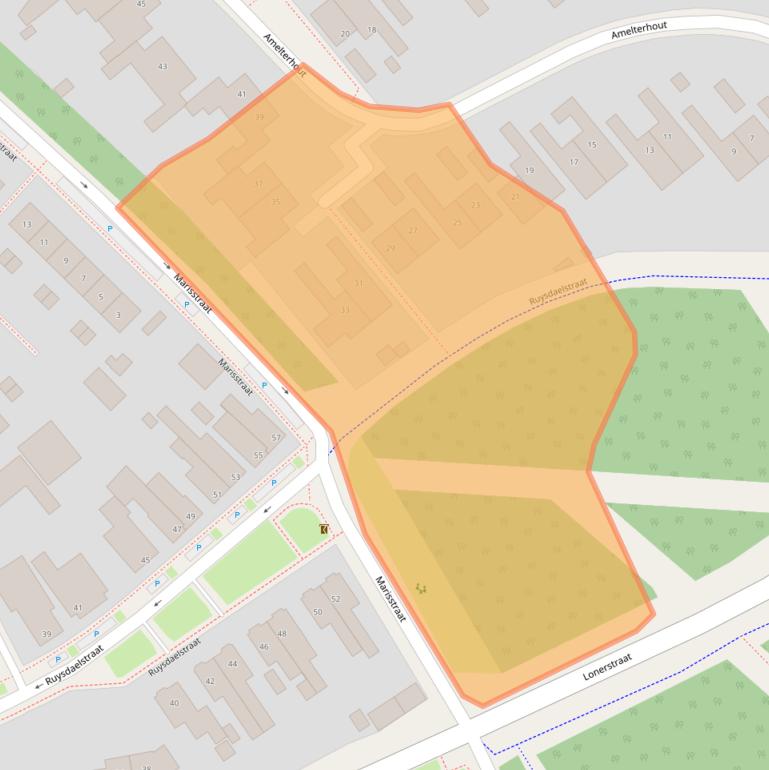 Kaart van postcodegebied 9403EB.