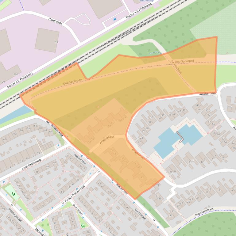 Kaart van postcodegebied 9403EC.