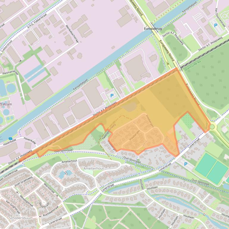 Kaart van postcodegebied 9403ES.