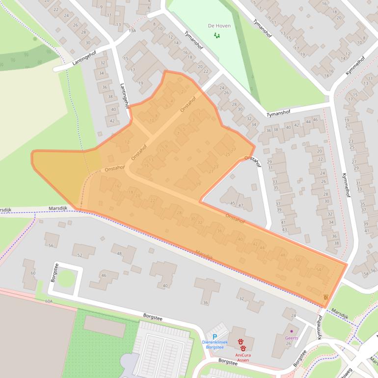 Kaart van postcodegebied 9403PN.