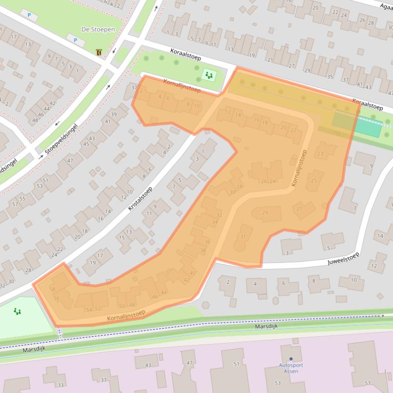 Kaart van postcodegebied 9403RX.