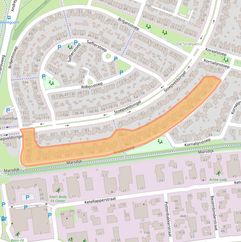 Kaart van postcodegebied 9403RZ.
