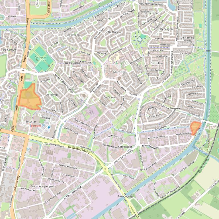 Kaart van postcodegebied 9403TT.