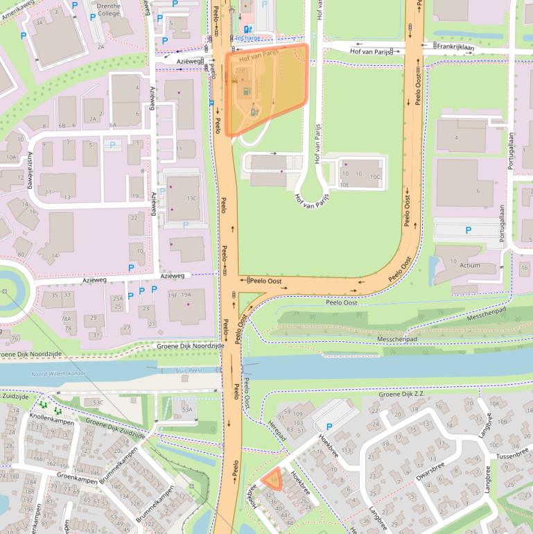 Kaart van postcodegebied 9403TZ.