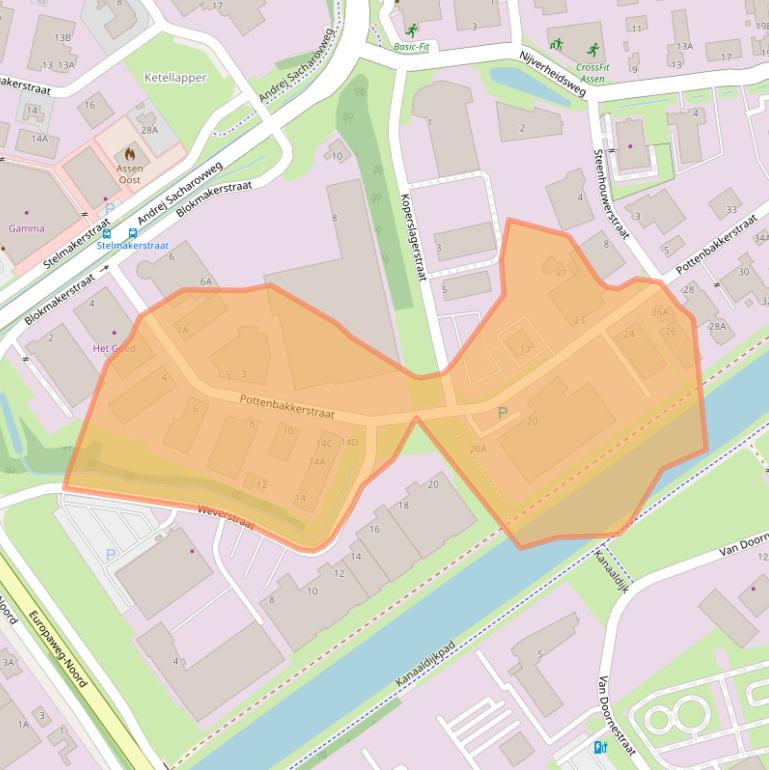 Kaart van postcodegebied 9403VK.