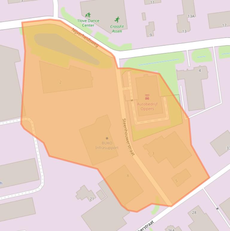 Kaart van postcodegebied 9403VP.