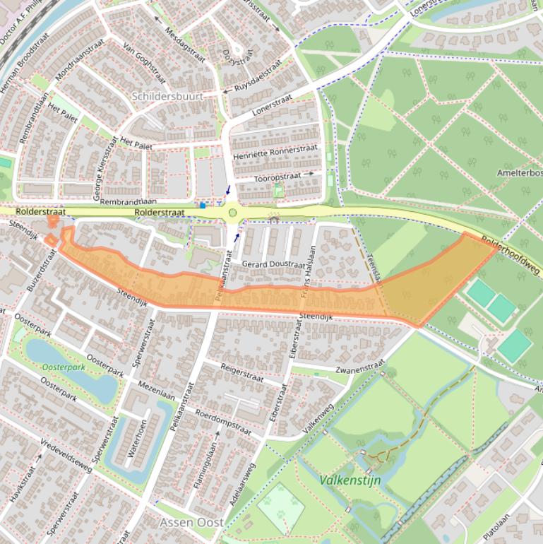 Kaart van postcodegebied 9404AD.