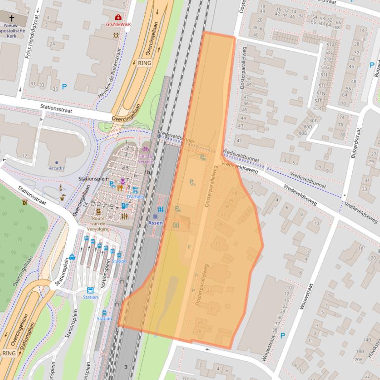 Kaart van postcodegebied 9404AW.