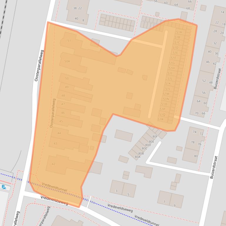 Kaart van postcodegebied 9404AX.