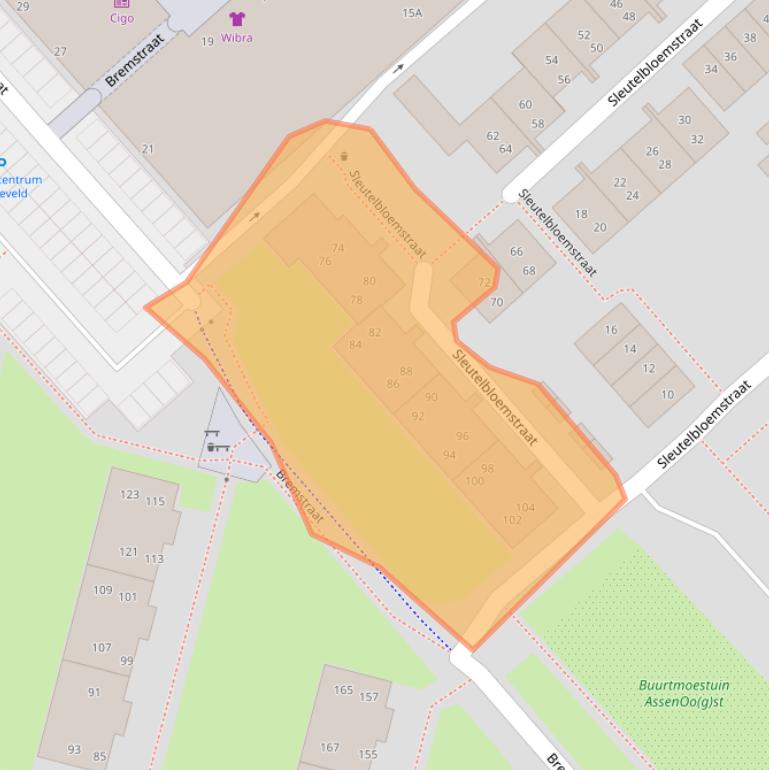 Kaart van postcodegebied 9404GZ.