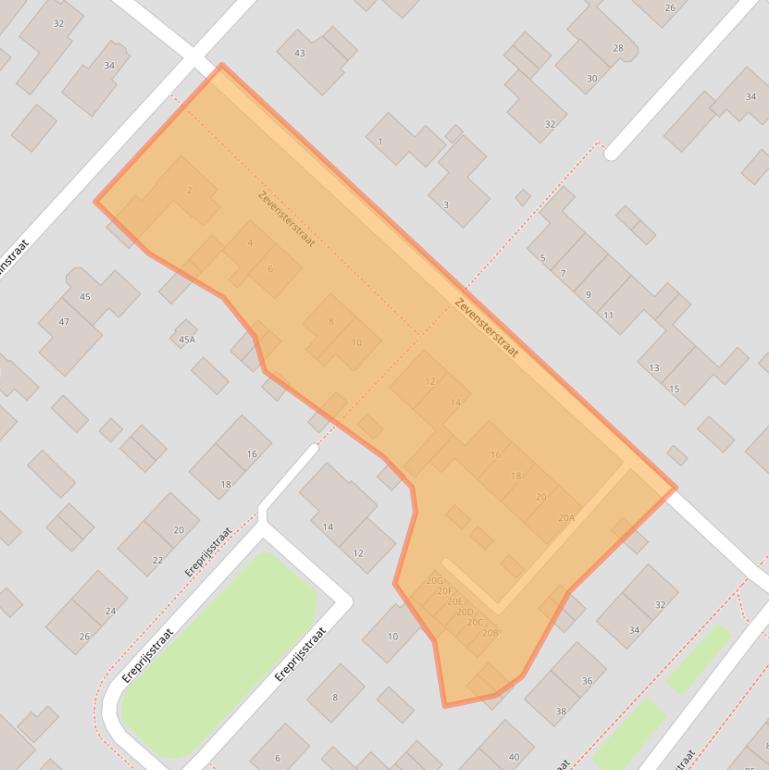 Kaart van postcodegebied 9404JJ.