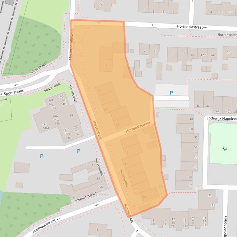 Kaart van postcodegebied 9404RH.