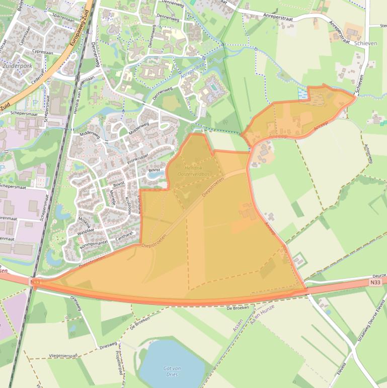 Kaart van postcodegebied 9404TE.