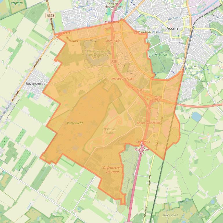 Kaart van postcodegebied 9405.