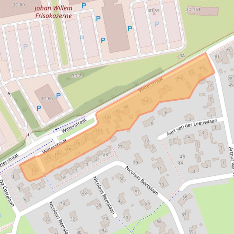 Kaart van postcodegebied 9405AE.