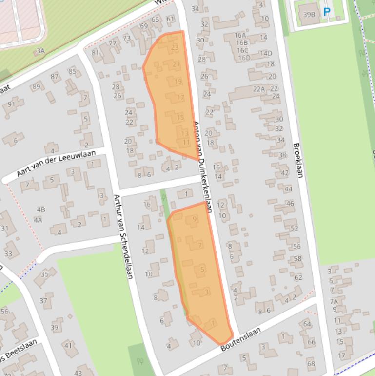 Kaart van postcodegebied 9405AP.