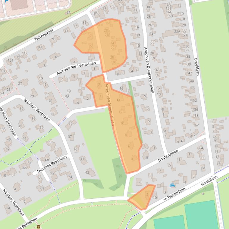 Kaart van postcodegebied 9405AV.