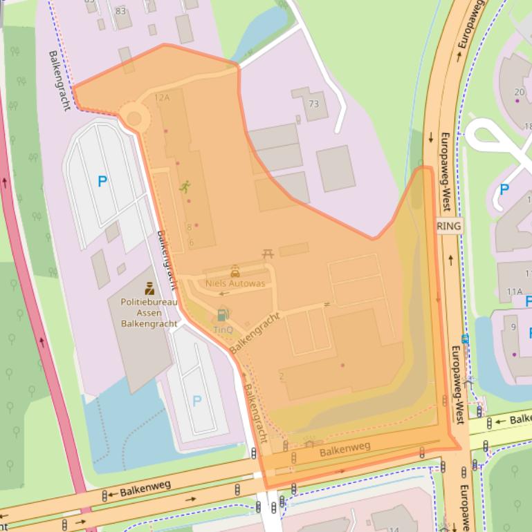 Kaart van postcodegebied 9405CG.