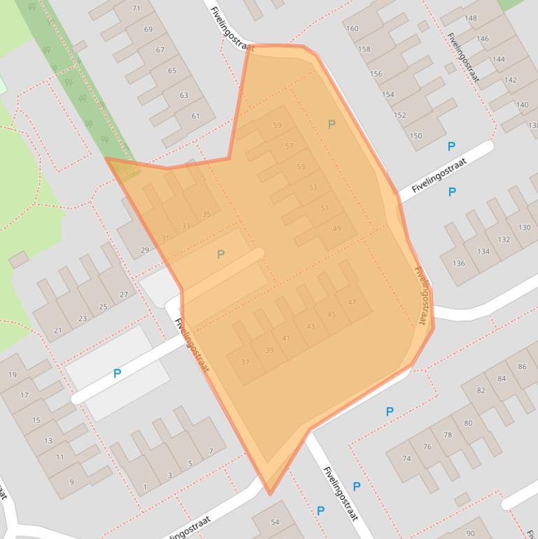 Kaart van postcodegebied 9405EB.