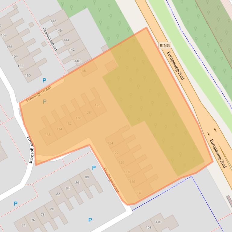 Kaart van postcodegebied 9405EJ.