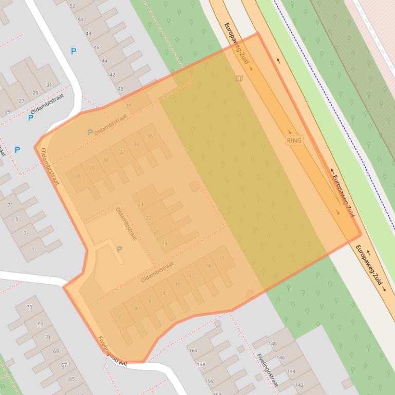 Kaart van postcodegebied 9405EM.