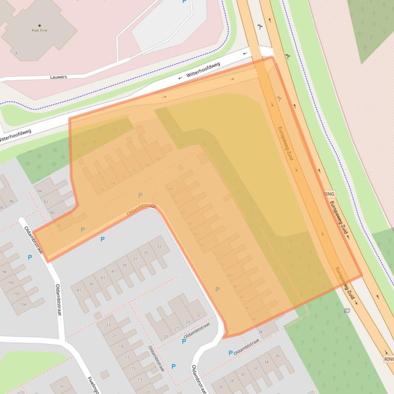 Kaart van postcodegebied 9405EN.