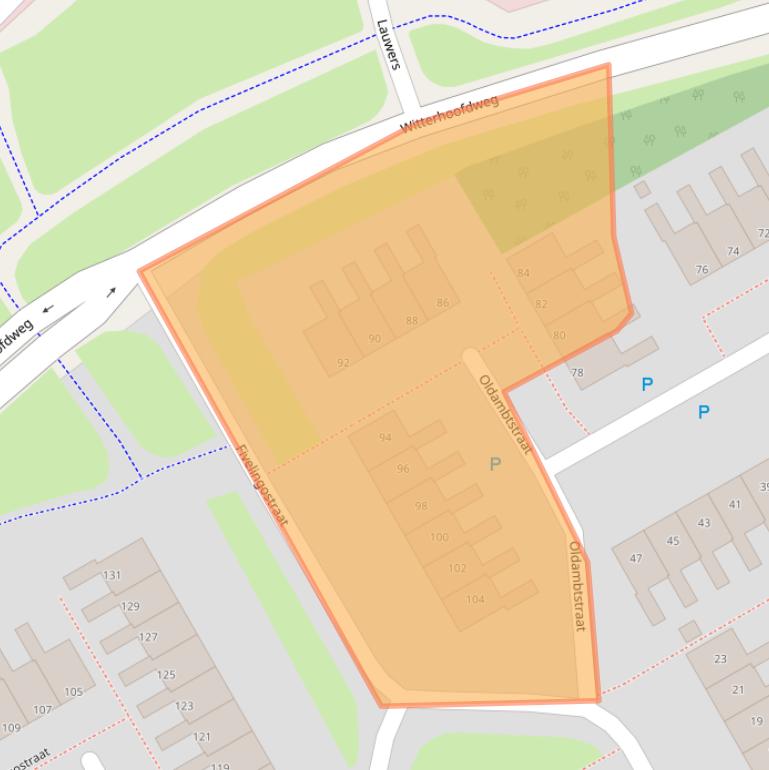 Kaart van postcodegebied 9405EP.