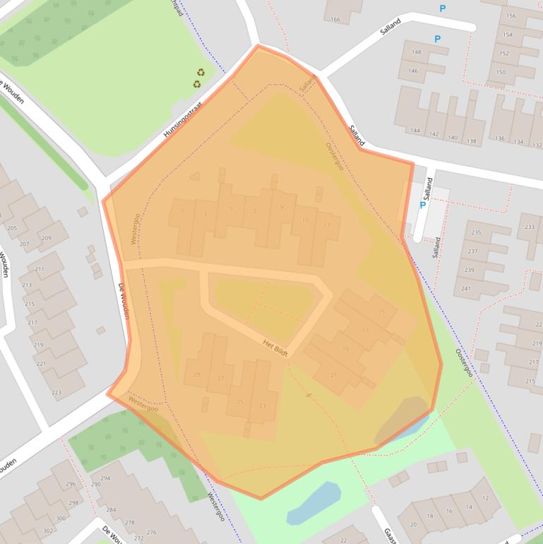 Kaart van postcodegebied 9405GT.