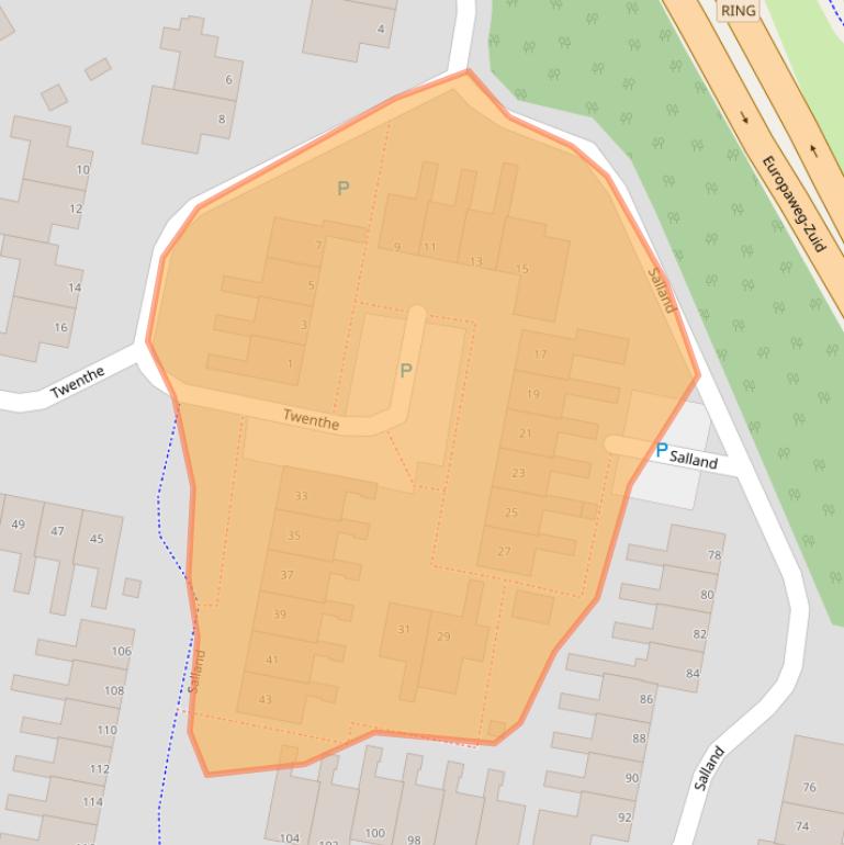 Kaart van postcodegebied 9405GV.