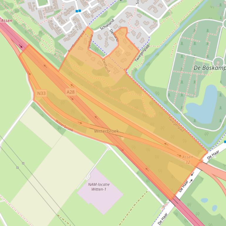 Kaart van postcodegebied 9405NJ.