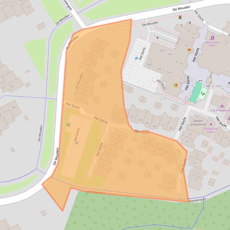 Kaart van postcodegebied 9405NR.