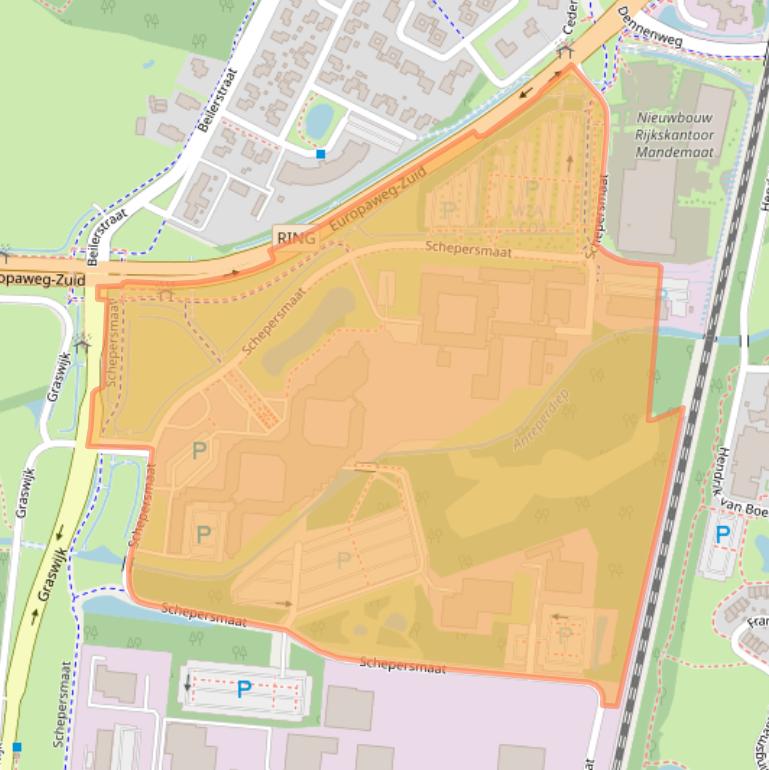 Kaart van postcodegebied 9405TA.
