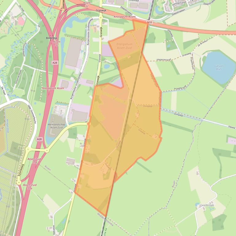 Kaart van postcodegebied 9405TC.