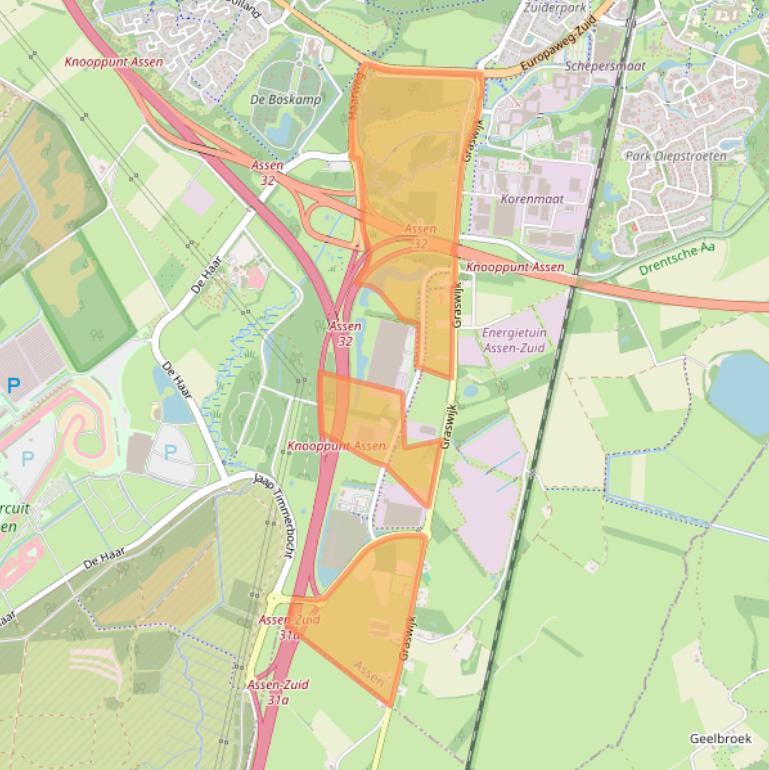 Kaart van postcodegebied 9405TD.