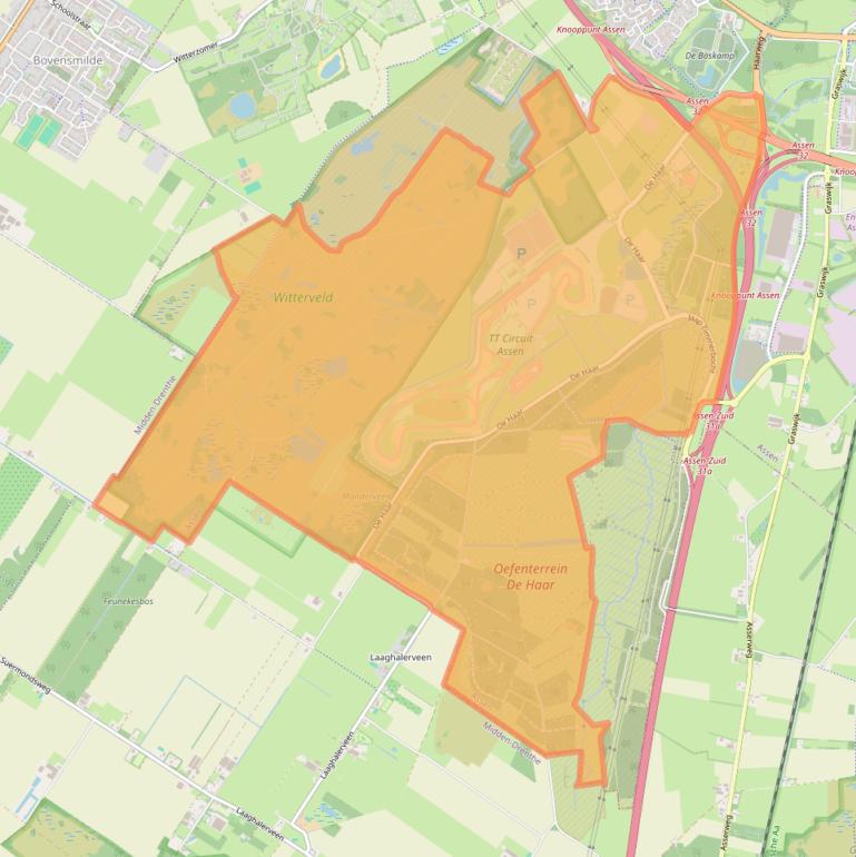 Kaart van postcodegebied 9405TE.